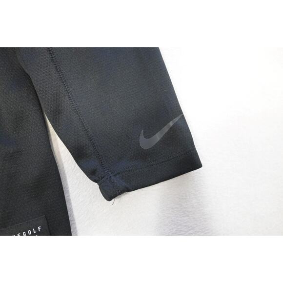 Nike Golf Jacket Dri Fit Performance 1/4 Zip Pull Over Black Mens Sz Medium - Picture 7 of 11